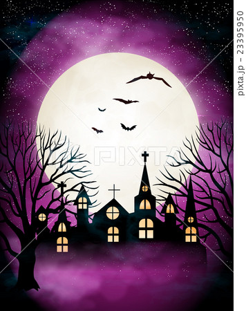 ハロウィン 夜空 秋 背景 のイラスト素材