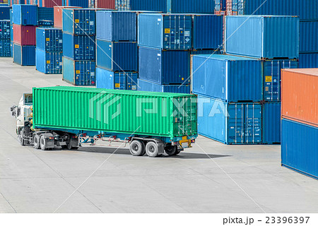 Truck in container depot 23396397