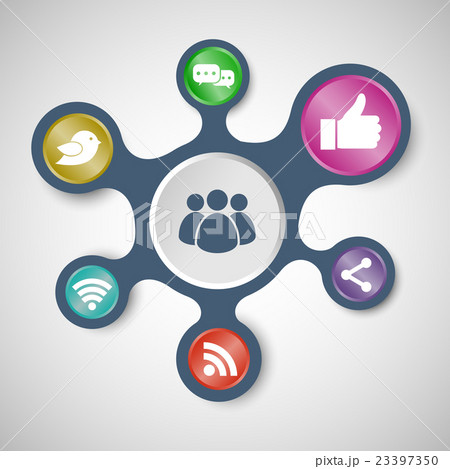 Social media infographic with connected metaballs Social media infographic with connected metaballs 23397350