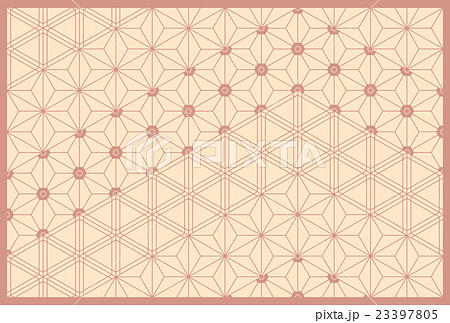 和風背景　組子細工　ミックス　横 23397805