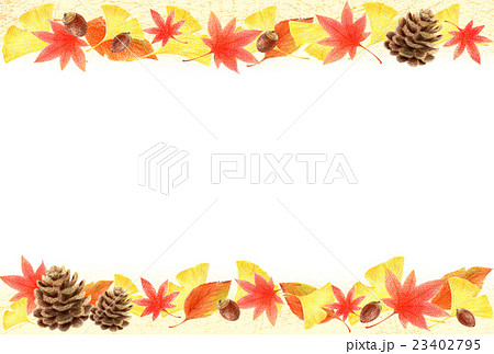 秋 落ち葉 フレームのイラスト素材