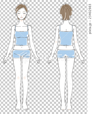 40代女性の全身 正面背面 23402983