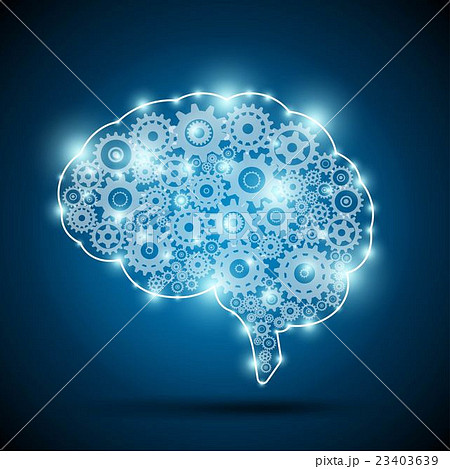 人工知能の脳のイラスト素材