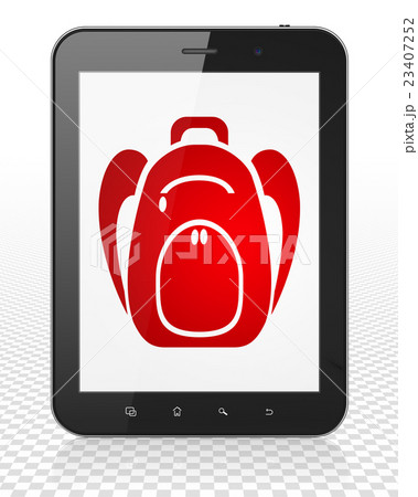 Studying concept: Tablet Pc Computer with Backpack 23407252