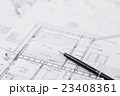 建設　建築　不動産　図面　ビジネス　オフィス　設計図　設計 23408361