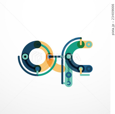 Cartoon linear letters icons 23409666