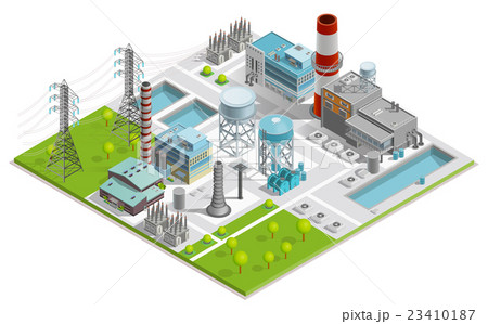 Vector Illustration Of Boiler Factory 23410187