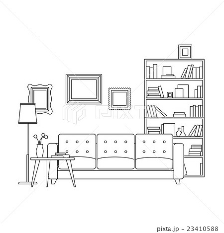 Line interior of living room 23410588