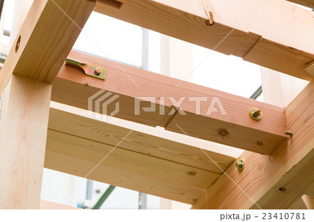 建築現場　建設現場　大工の仕事　基礎工事　住宅建設　鉄筋　工事　建設業　夢のマイホーム　 23410781