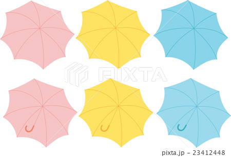 パステルカラーの傘のイラスト素材
