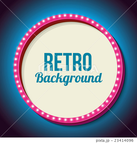 Retro frame circle with neon lights 23414096