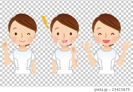 エステティシャン　女性　表情ポーズ 23415674