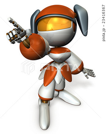 目標を指差すキュートなロボット 23416367