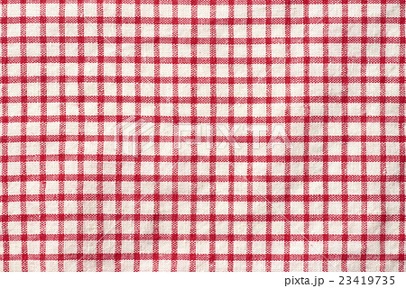 赤いギンガムチェックの布 クロズーアップ 赤いギンガムチェックの布 クロズーアップ 23419735