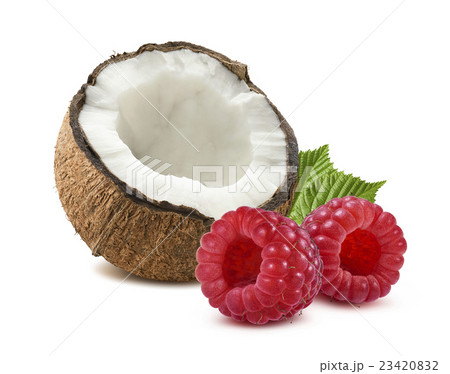 Coconut raspberry 1 isolated on white background 23420832