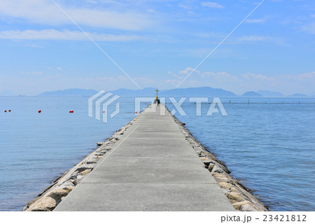 沙美海水浴場の突堤（岡山県倉敷市） 23421812