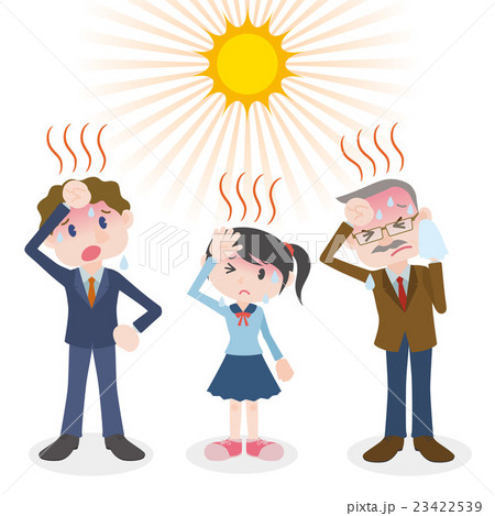 Heat stroke and people - Stock Illustration [23422539] - PIXTA