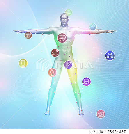 人体とIoT 3Dイメージイラスト 人体とIoT 3Dイメージイラスト 23424887