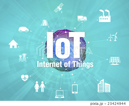Iot Internet Of Things とメッシュネットワークのイラスト素材