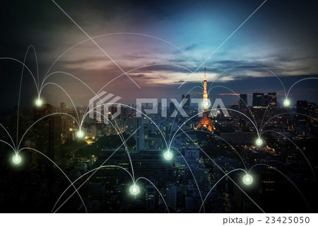 都市の外観とネットワークイメージ 23425050