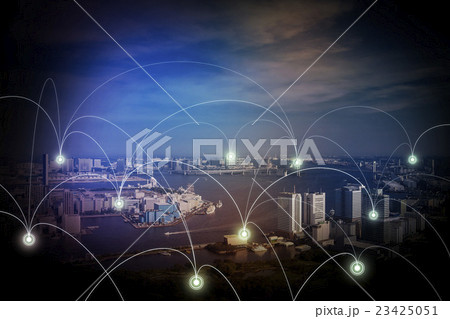 都市の外観とネットワークイメージ 23425051