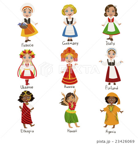 Girls In National Costumes Set Girls In National Costumes Set 23426069