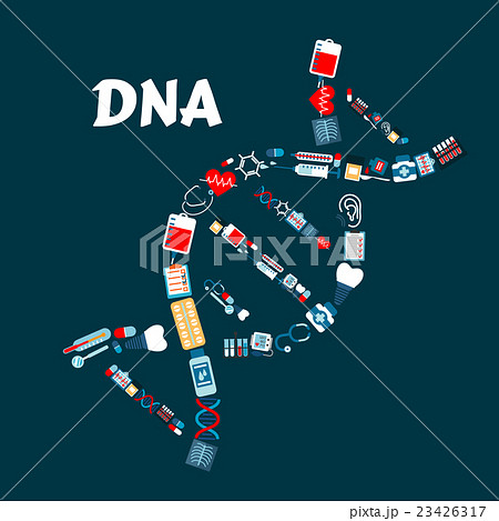DNA formed of healthcare or medicine icons 23426317