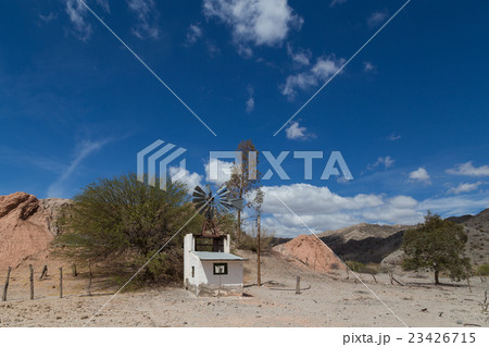 Small windmill on route 40 in Northwest Argentina. 23426715