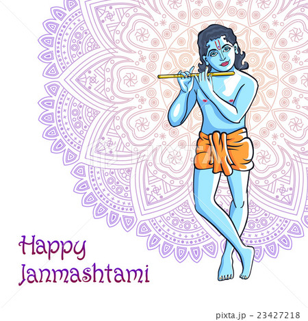 Hindu god Lord Krishna. Happy janmashtami vector Hindu god Lord Krishna. Happy janmashtami vector 23427218