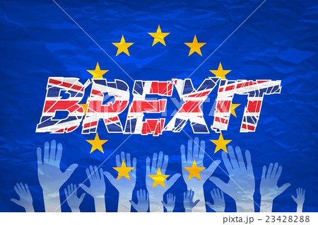 Brexit Text Isolated art vector colorfull hand 23428288