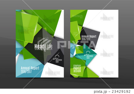 A4 flyer or annual report layout geometric shape 23429192