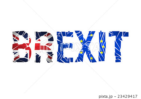 Brexit cracks Text Isolated. United Kingdom exit 23429417