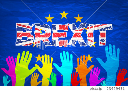 Brexit Text Isolated art vector colorfull hand Brexit Text Isolated art vector colorfull hand 23429431