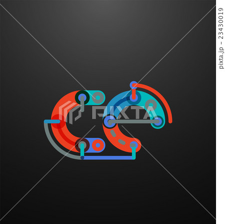 Cartoon linear letters icons 23430019