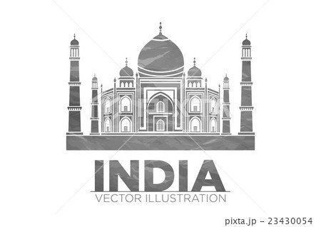 Taj Mahal on a gray background. vector 23430054
