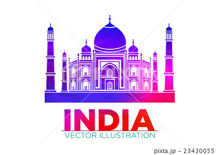 taj mahal vector illustration, symbol black lines 23430055