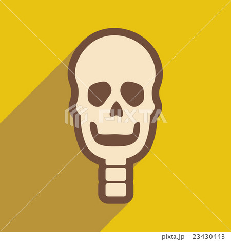 flat icon with long shadow human skull flat icon with long shadow human skull 23430443