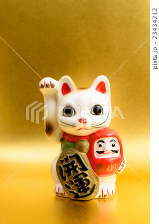 金背景の招き猫 金背景の招き猫 23434212