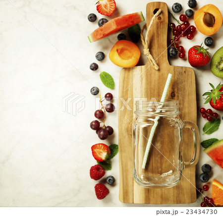 Healthy smoothies with fresh ingredients concept 23434730