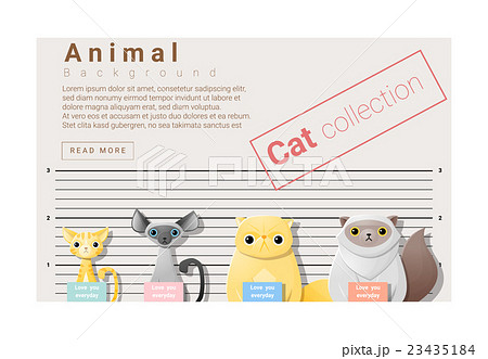 Cute Animal Family Background With Cats 3のイラスト素材