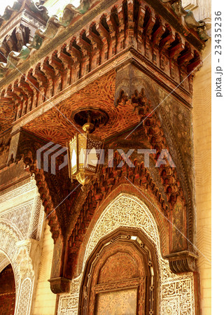 Detail of the beautiful tile mosaic decoration  23435236