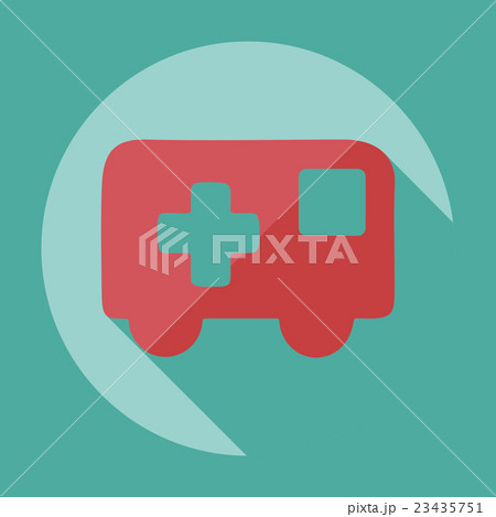 Flat modern design with shadow icon ambulance Flat modern design with shadow icon ambulance 23435751