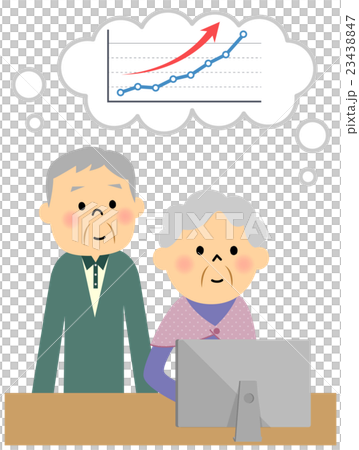 Elderly couple heading for friends to a PC 23438847