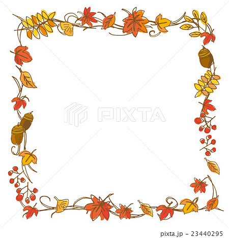 秋 手描き 飾り罫のイラスト素材
