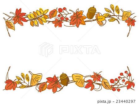 秋 手描き 飾り罫のイラスト素材