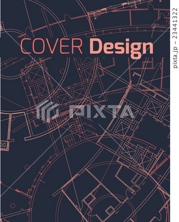 Drawing of abstract architectural detail on flat Drawing of abstract architectural detail on flat 23441322