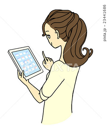女性タブレット 23441686