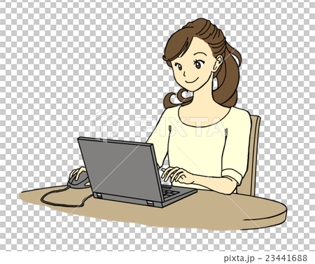 Lady computer black 23441688