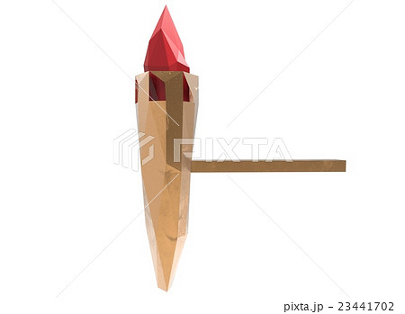 3d illustration of torch. low poly 23441702