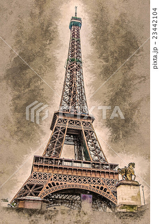 Eiffel tower at dusk 23442104